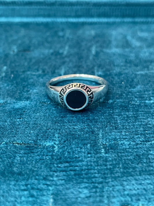 92.5 Silver Black Stone Menβs Ring Size 19 | Stylish Statement Design | Elegant Jewellery