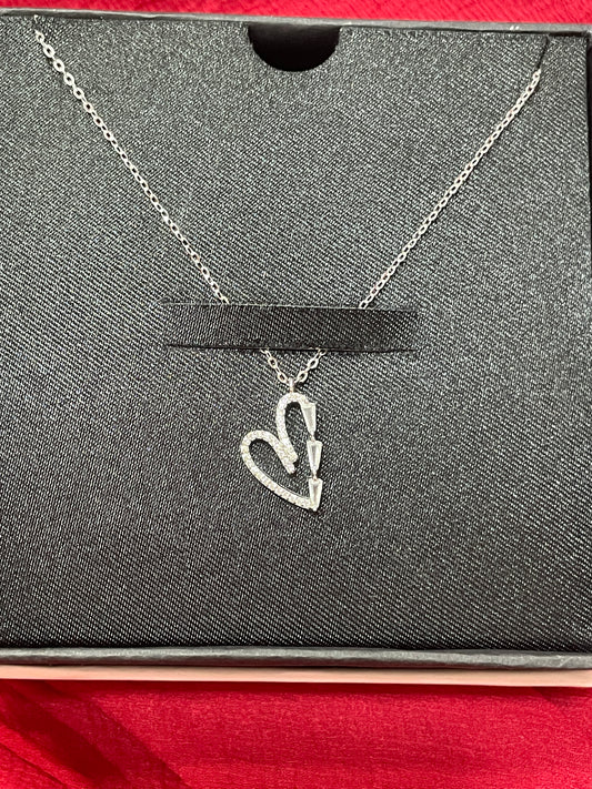 92.5 Silver Heart Chain 19.5 Inches | Classy Premium Romantic Design | Jewellery