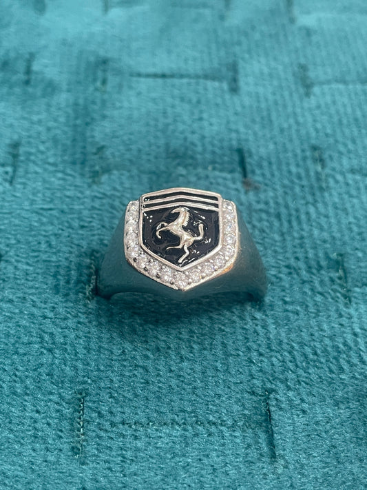 92.5 Silver Horse Men’s Ring Size 23 | Stylish Animal Motif Design | Elegant Jewellery