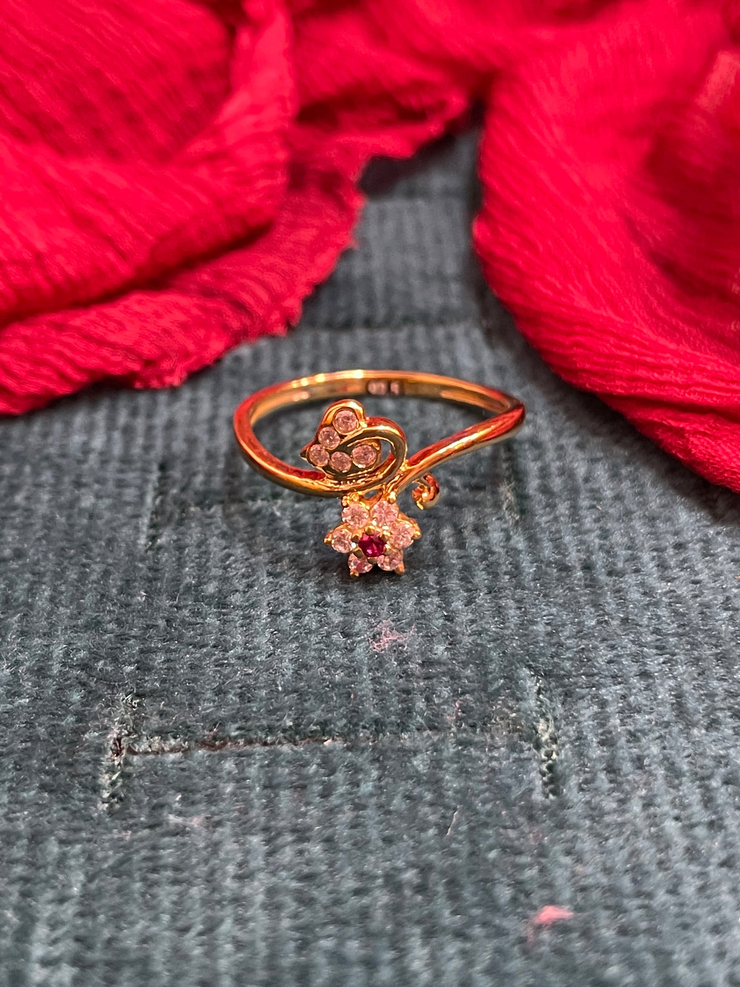 92.5 Silver Gold Plated Flower Ring for Women Size 15 | Trendy Floral Design | Elegant Jewellery