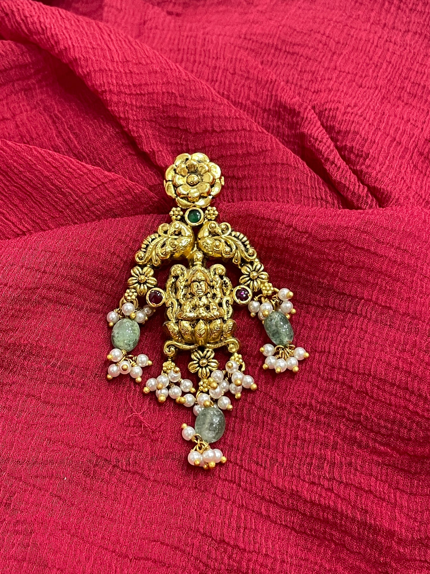 92.5 Silver Gold Plated Lakshmi Devi Earrings for Women | Divine Temple Style | Traditional Jewellery