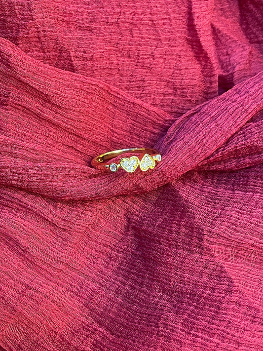 92.5 Silver Gold Plated Heart Ring for Women | Minimal Elegant Love Design | Jewellery