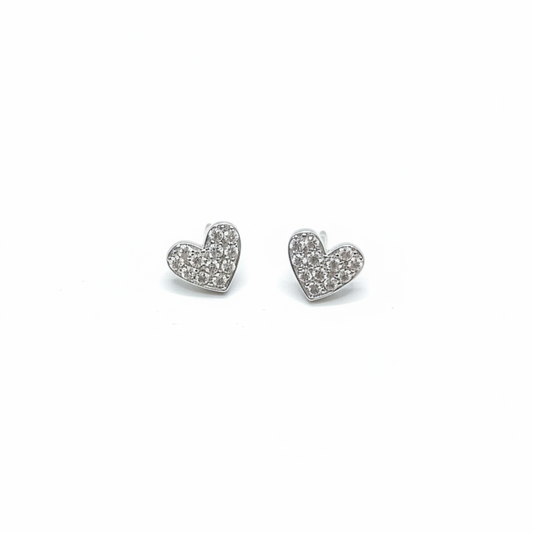 925 Silver Heart Studs - Ball back