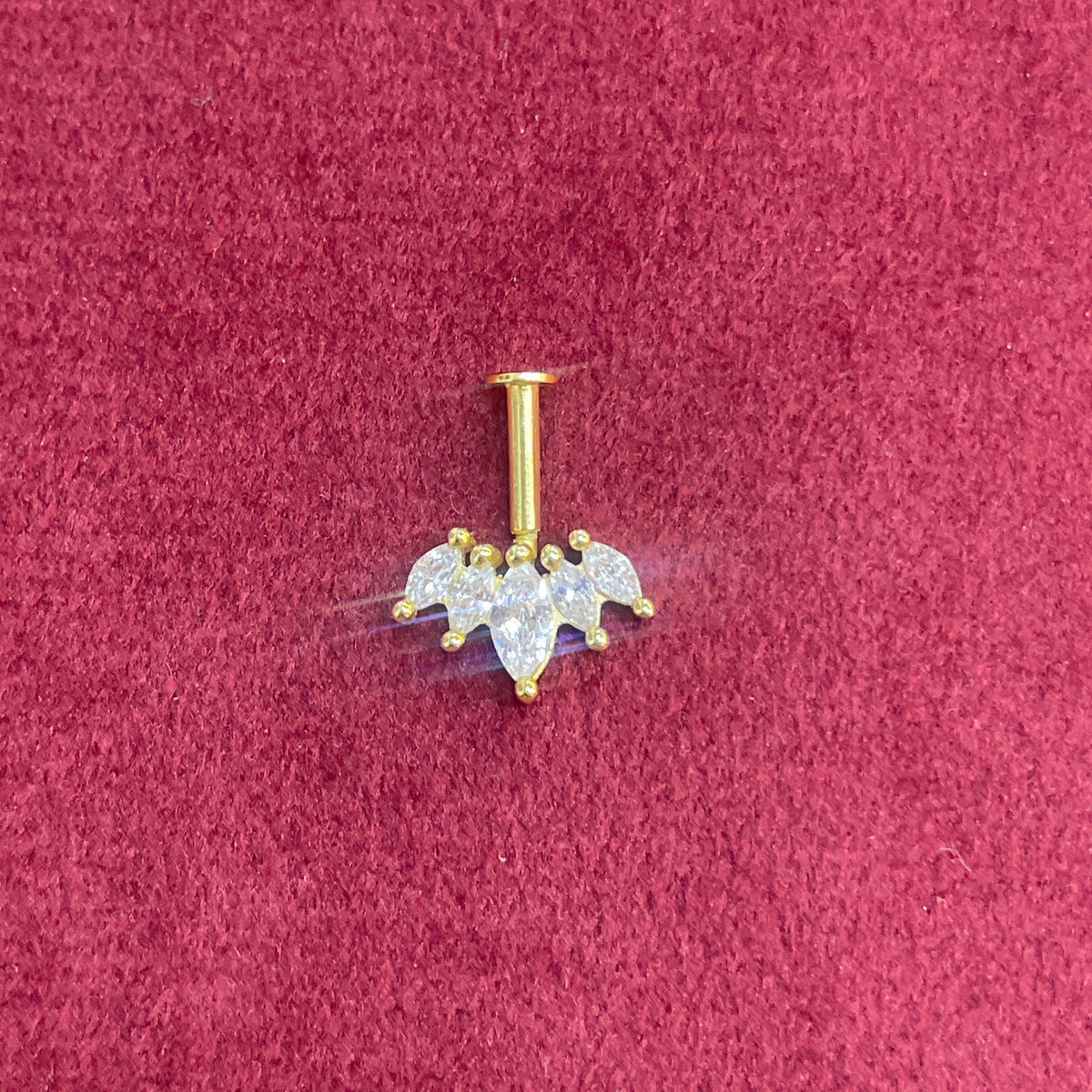 92.5 Silver Gold Plated Crown Bugadi pair | Upper Ear Elegant Design | Jewellery