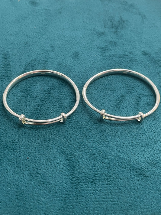 92.5 Silver Kids Kada | Stylish Smooth Finish | Elegant Jewellery