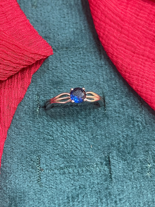 92.5 Silver Blue Stone Ring for Women Size 14 | Elegant Radiant Design | Stylish Fashion Jewellery