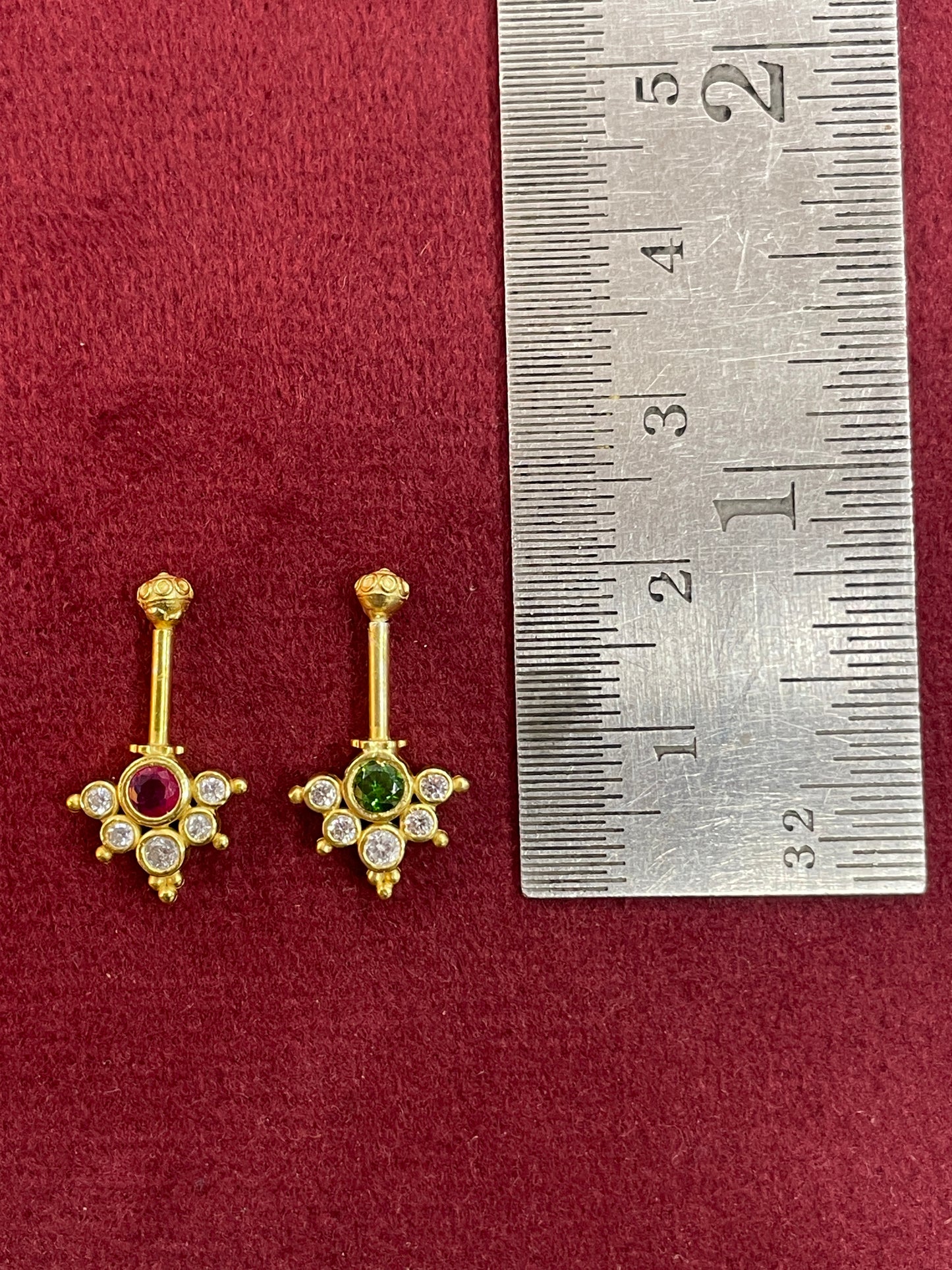 92.5 Silver Multicolor Reversible Temple Bugadi (Pair) | Dual Style Design | Jewellery