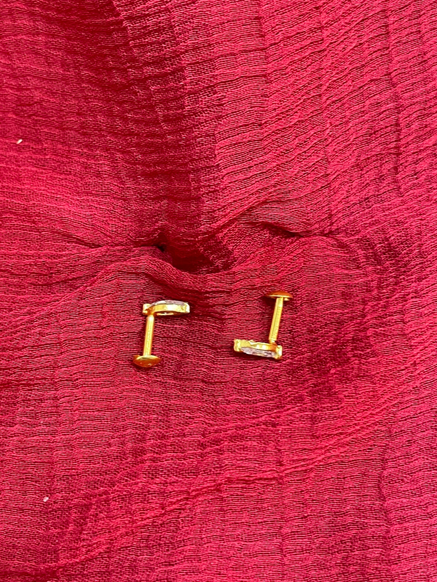 925 silver gold plated drop studs