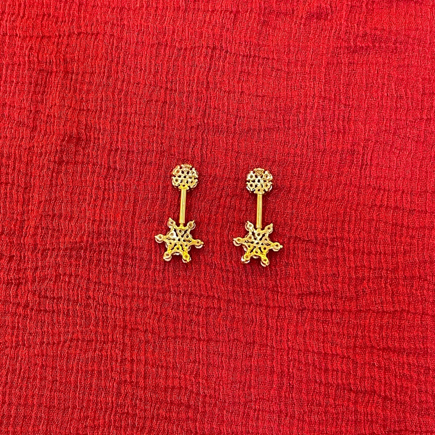 Gold Plated CZ Bugadi Pair for Women | Helix Cartilage Earrings