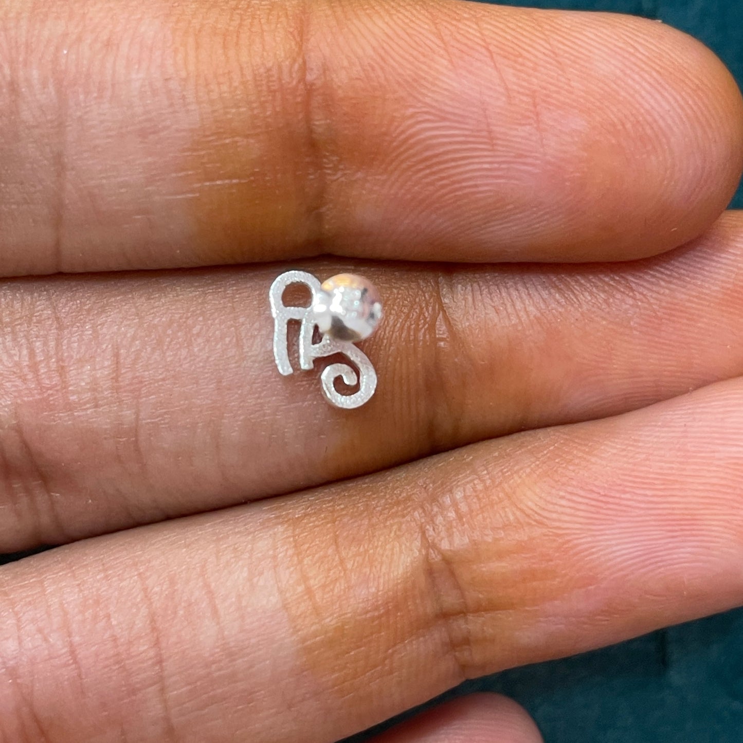 92.5 Silver Shree Second Studs | Stylish Spiritual Design | Elegant Jewellery