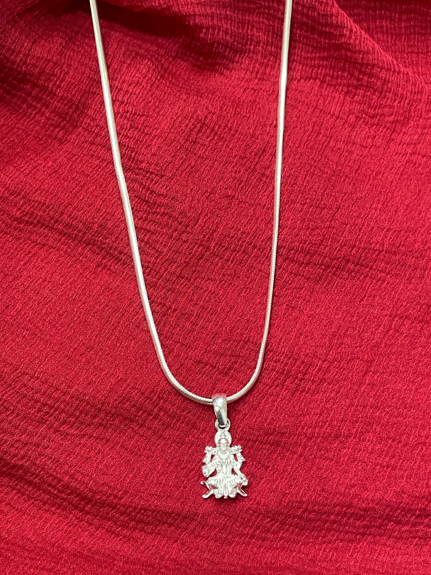 92.5 Silver Lakshmi Devi Design Pendant for Women – Traditional Temple Style