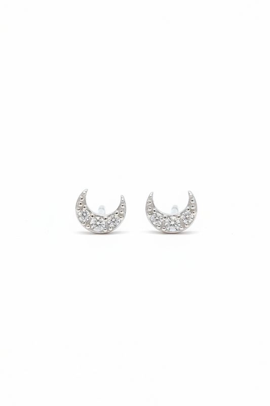 925 Silver Crescent Studs - Ball back