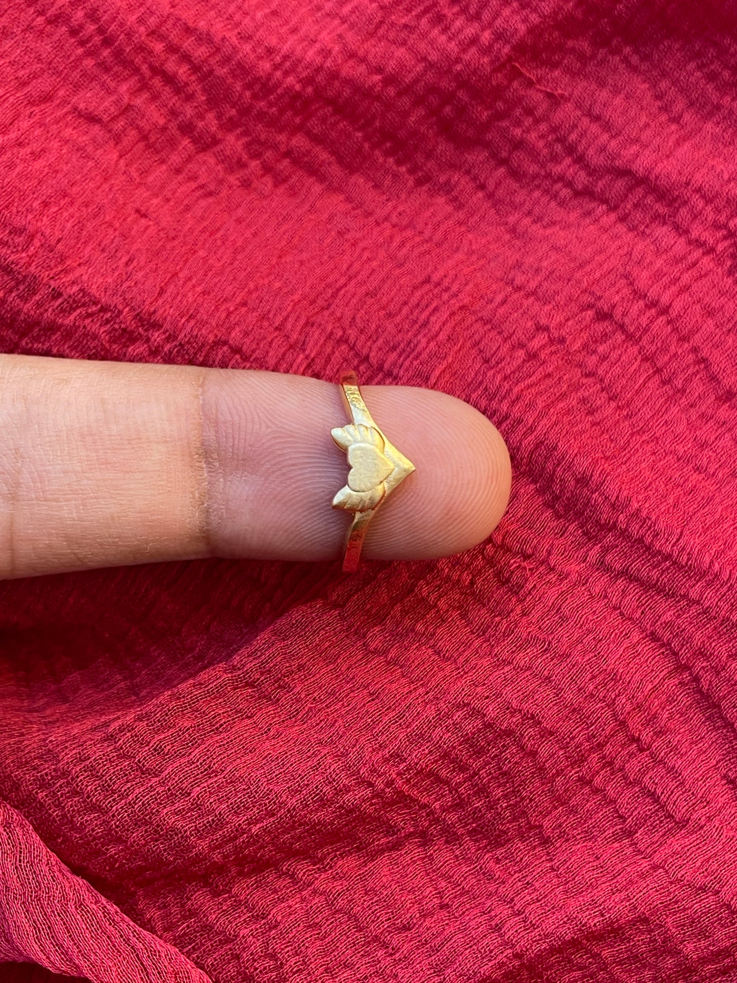 92.5 Silver Gold Plated Kids Ring Size 3 | Cute Minimal Jewellery for Children