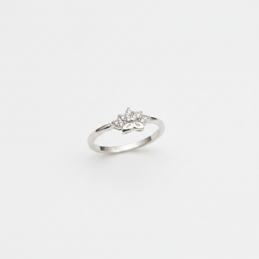 92.5 Sterling Silver Lotus Flower Finger Ring