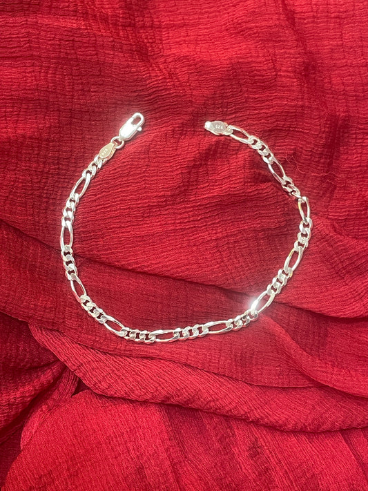 92.5 Silver Men’s Bracelet 8.5 Inches | Stylish Refined Link Design | Elegant Fashion Jewellery
