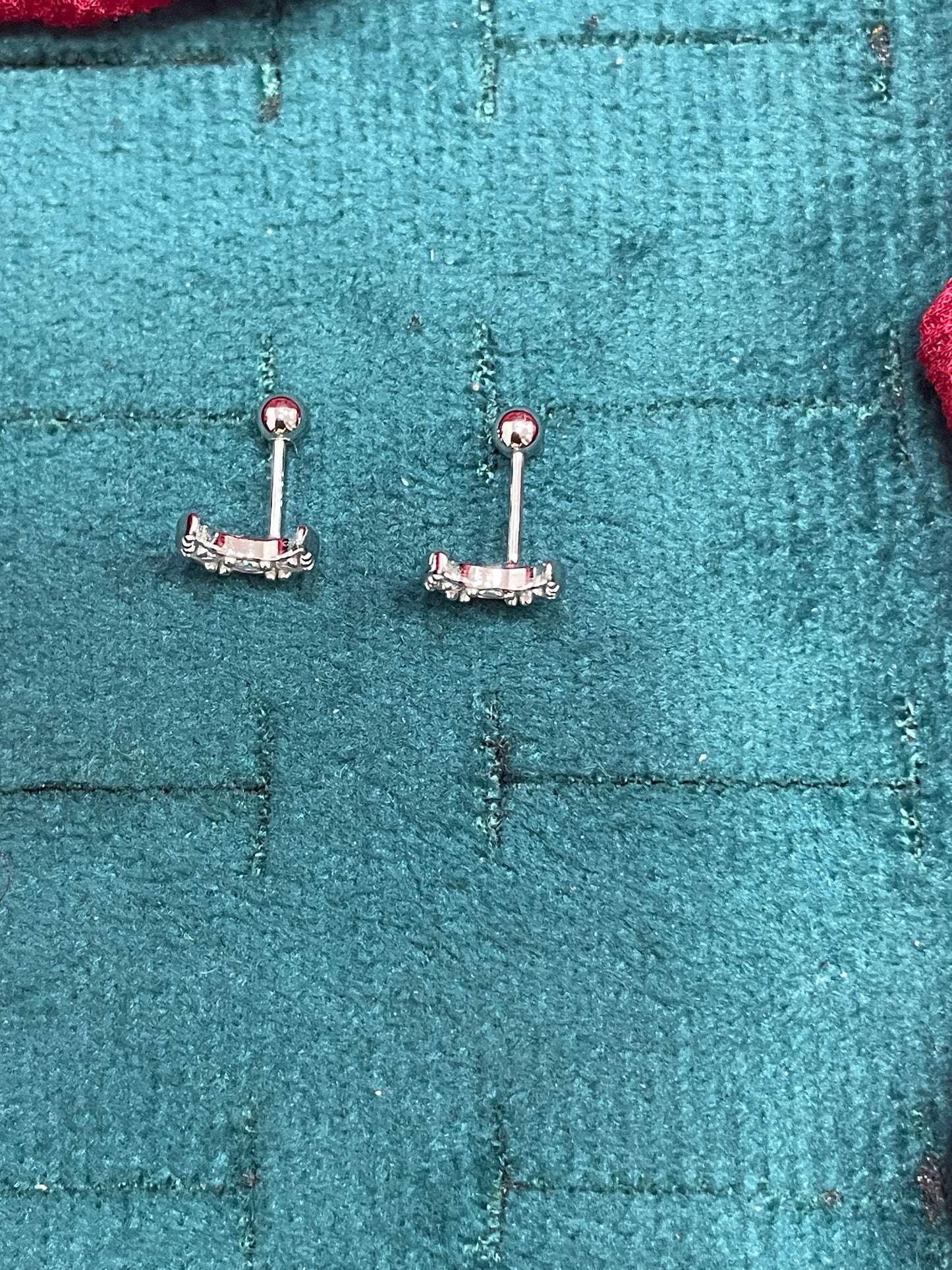 925 Silver Crescent Studs - Ball back