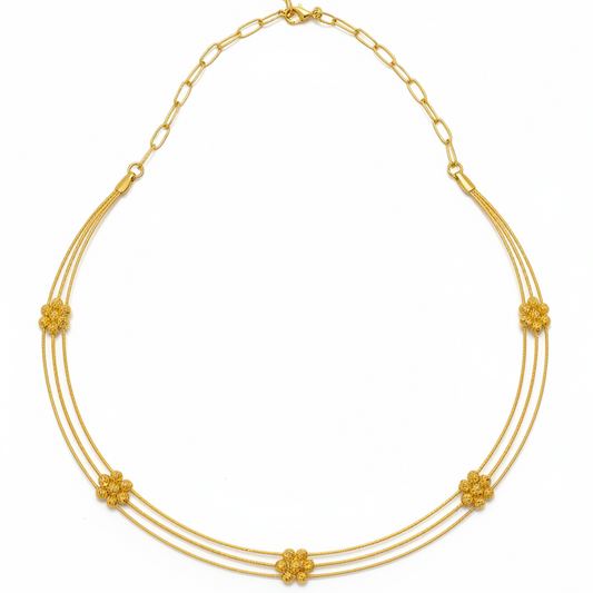 925 Silver Gold-Plated Flower Blossom Necklace