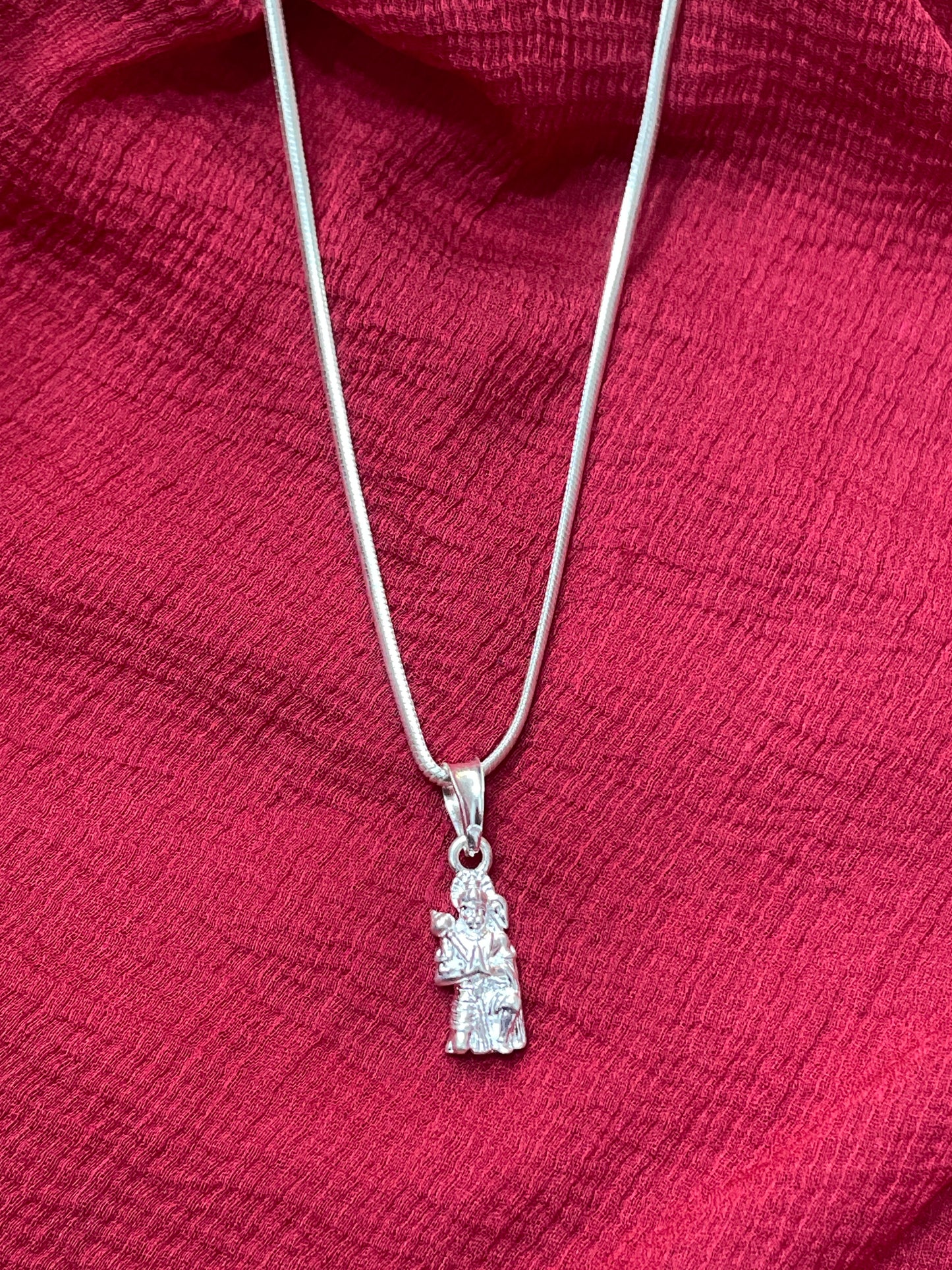 92.5 Silver Hanuman (Bajrangbali) Design Pendant for Men & Women – Traditional Temple Style
