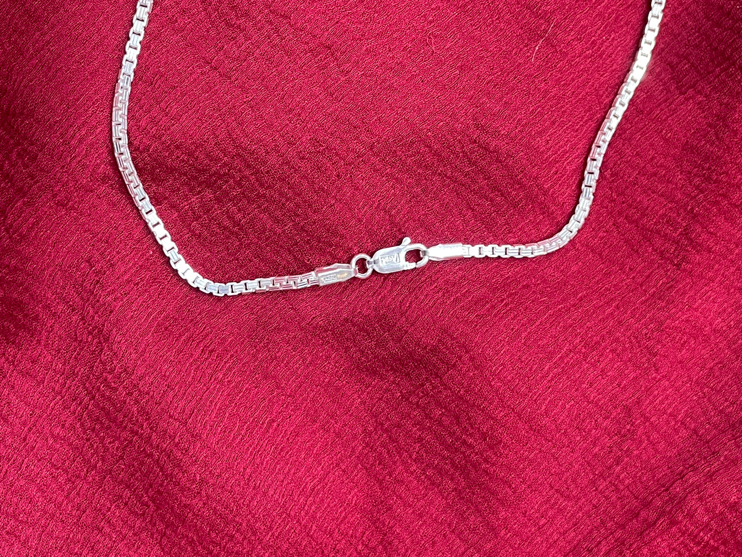 92.5 silver box chain 24 inches