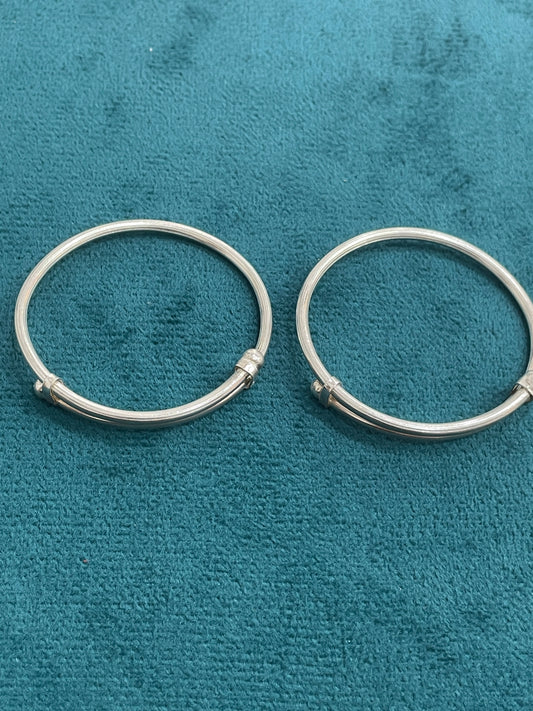 92.5 Silver Kids Kada | Stylish Finish | Elegant Jewellery for kids