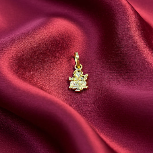 92.5 Silver Gold Plated Ganesha Pendant