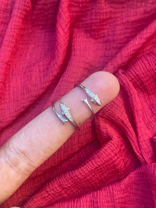 92.5 Silver Minimal Dolphin Toe Rings for Women | Cute Ocean Design | Adjustable Jewellery
