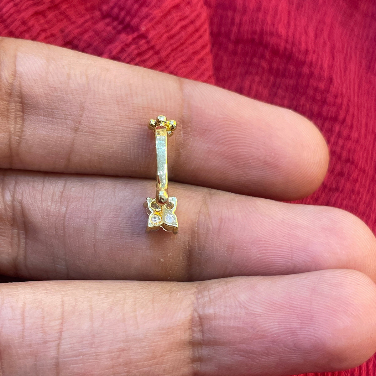92.5 Silver Gold Plated Press-On Bugadi for Women | Stylish Non-Piercing Ear Cuff | Ethnic Jewellery