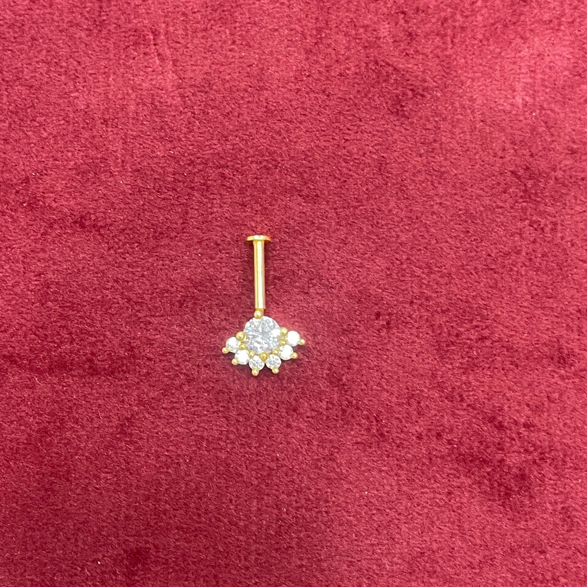 92.5 Silver Gold Plated Half Flower Bugadi - Pair