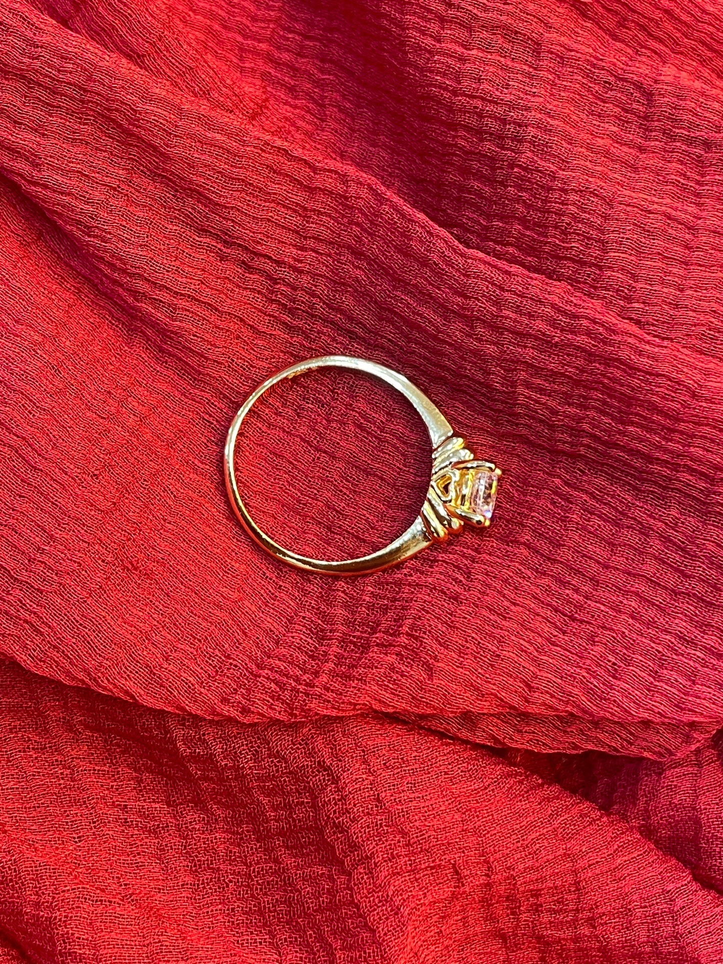 92.5 Silver Gold Plated Classy Ring for Women Size 12 | Elegant Jewellery