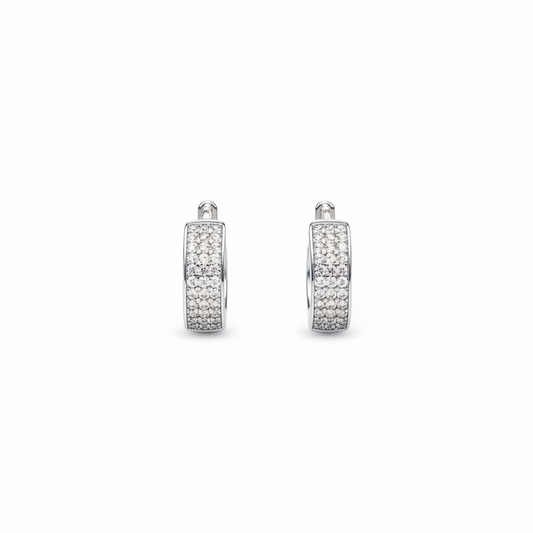 92.5 silver classy white stone double line - single pc