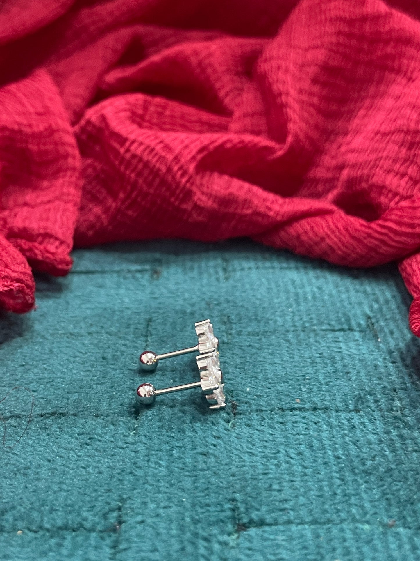 925 Silver 5 Petal Flower Studs - Ball back