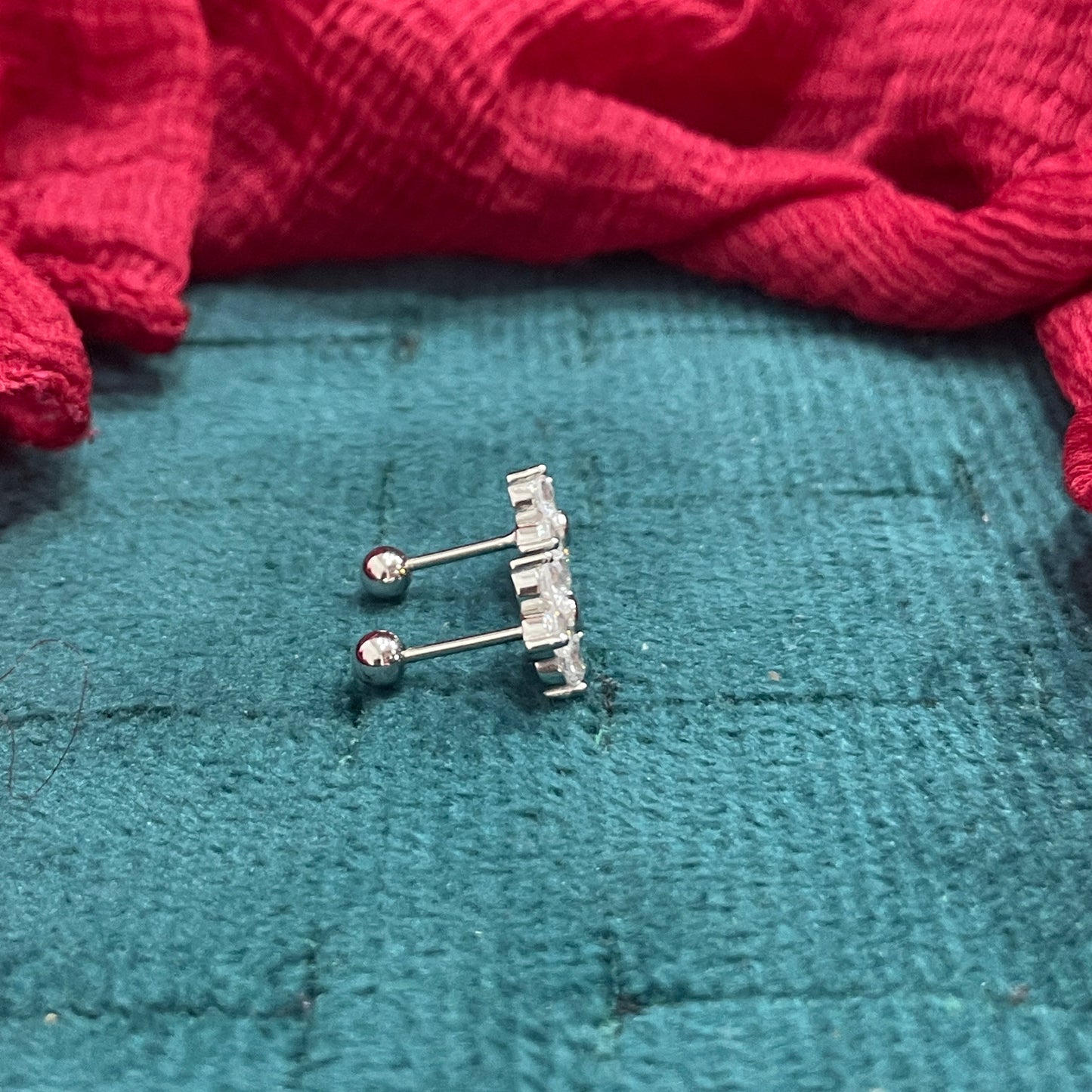 925 Silver 5 Petal Flower Studs - Ball back