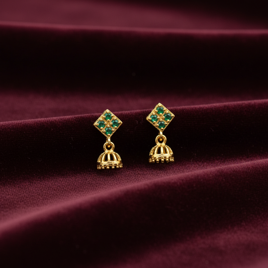 925 Silver Gold Plated Tiny Jhumki