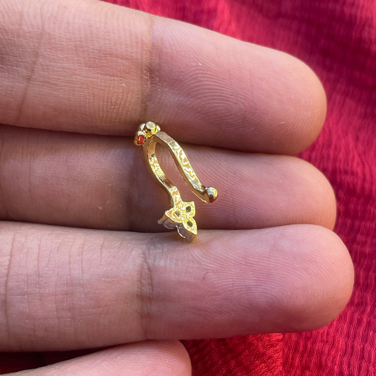 92.5 Silver White Stone Press-On Bugadi for Women | Stylish Non-Piercing Ear Cuff | Elegant Jewellery