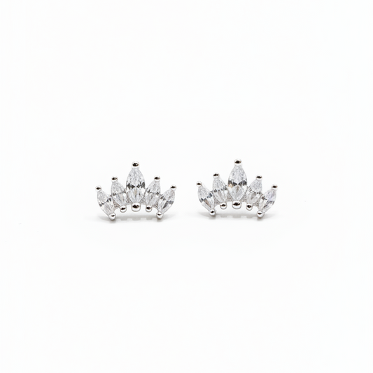 925 Silver 5 Leaf Helix Studs - Ball back