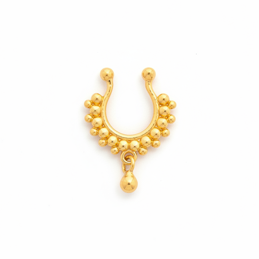 925 Silver Gold Plated Temple Drop Septum