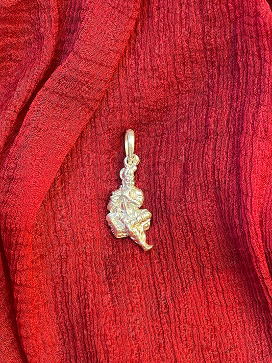 92.5 Silver Krishna Design Pendant for Men & Women – Traditional Finish
