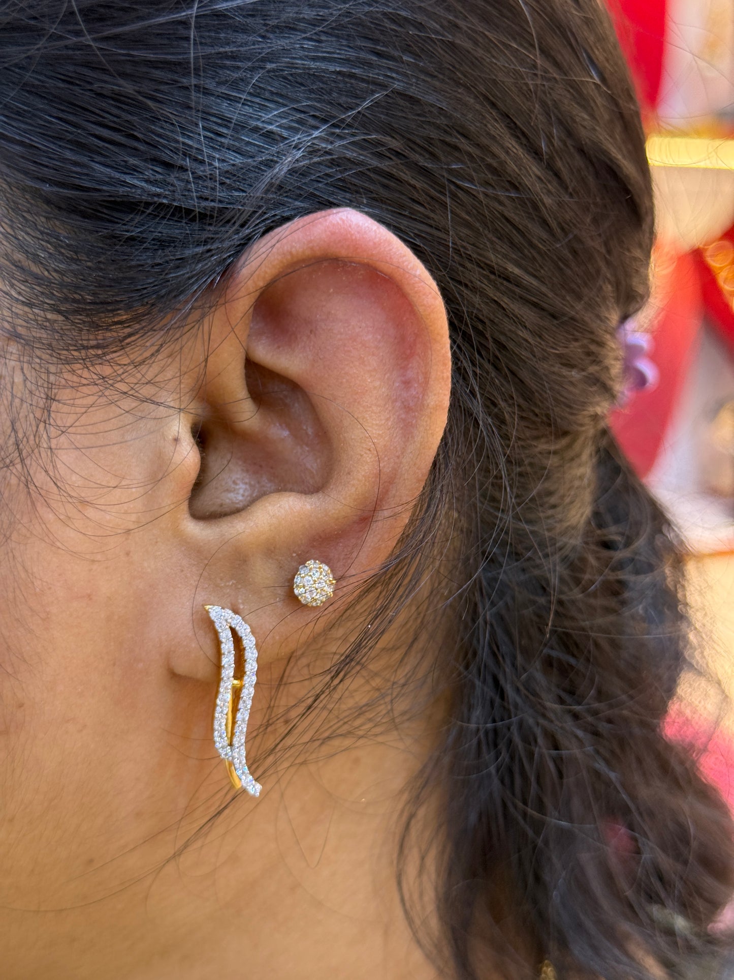 92.5 Silver Gold Plated 2-in-1 Stud & Bugadi Pair| Dual Wear Versatile Design | Jewellery