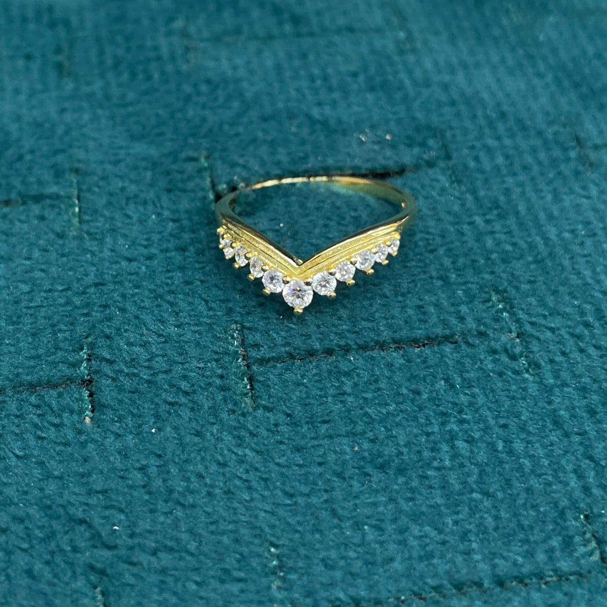92.5 Sterling Silver Gold Plated Milgrain Graduated Crown Finger Ring