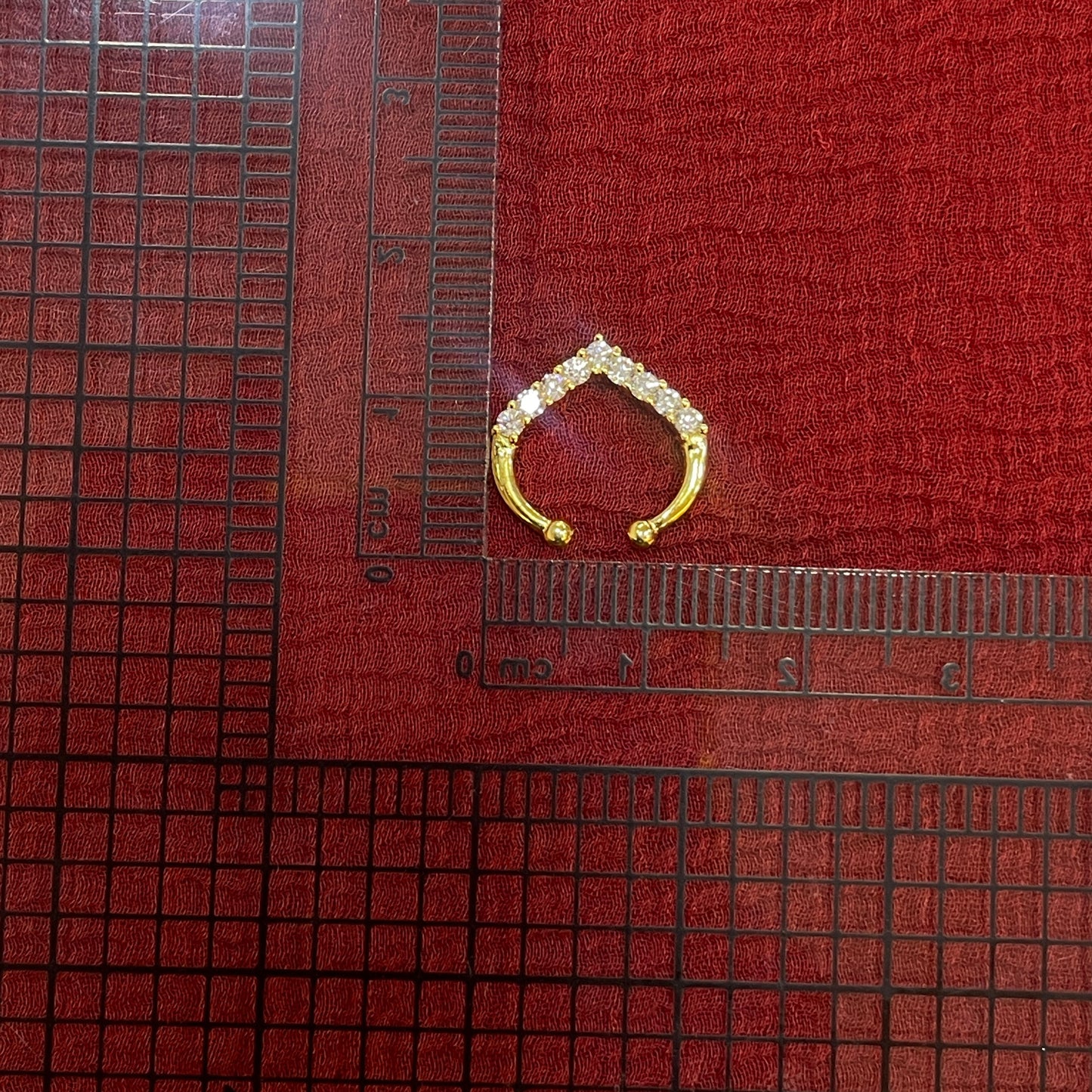 92.5 Silver Gold Plated V septum