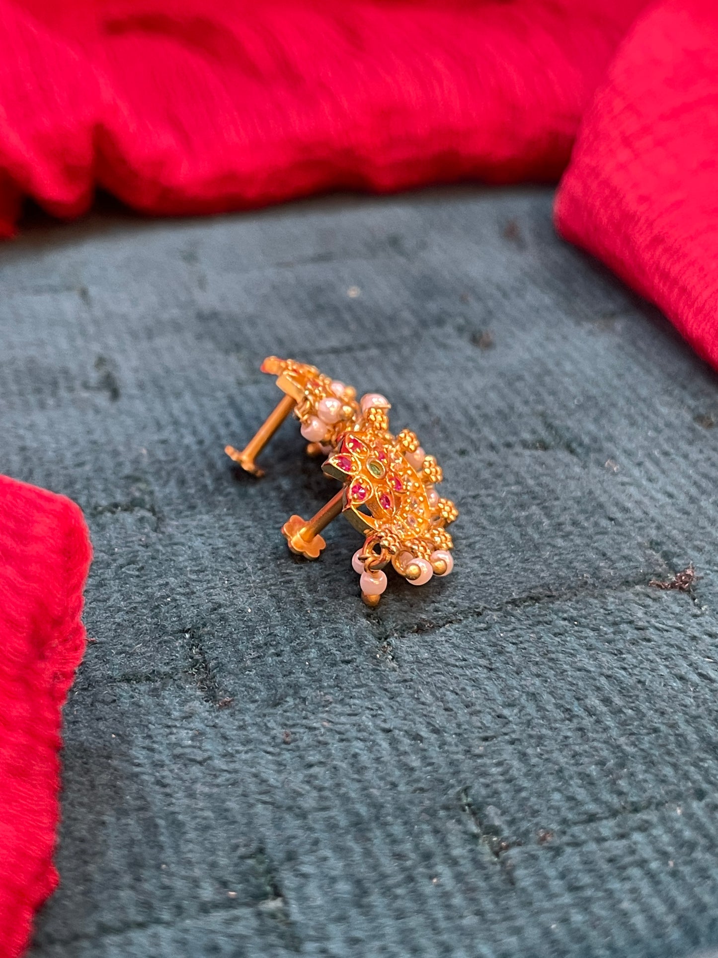 92.5 Silver Gold Plated Pearl Drop Studs