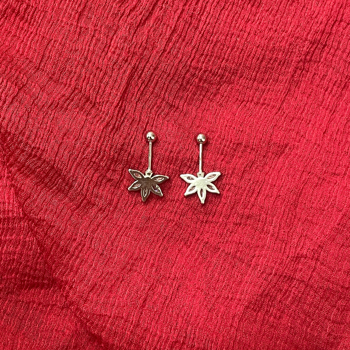 92.5 Silver Stylish Five Leaf Bugadi | Elegant Floral Design | Jewellery (pair)