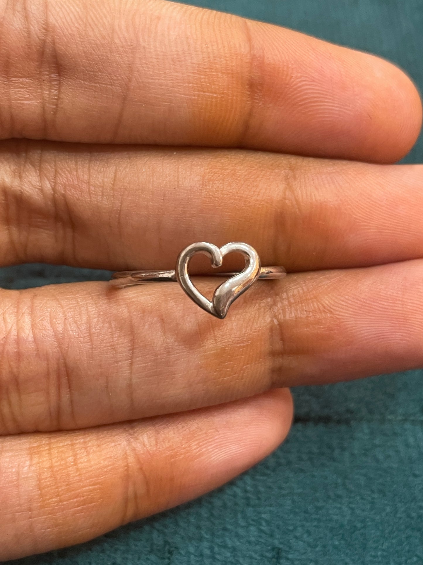 92.5 Silver Simple Heart Ring for Women Size 12 | Minimal Love Design | Elegant Jewellery
