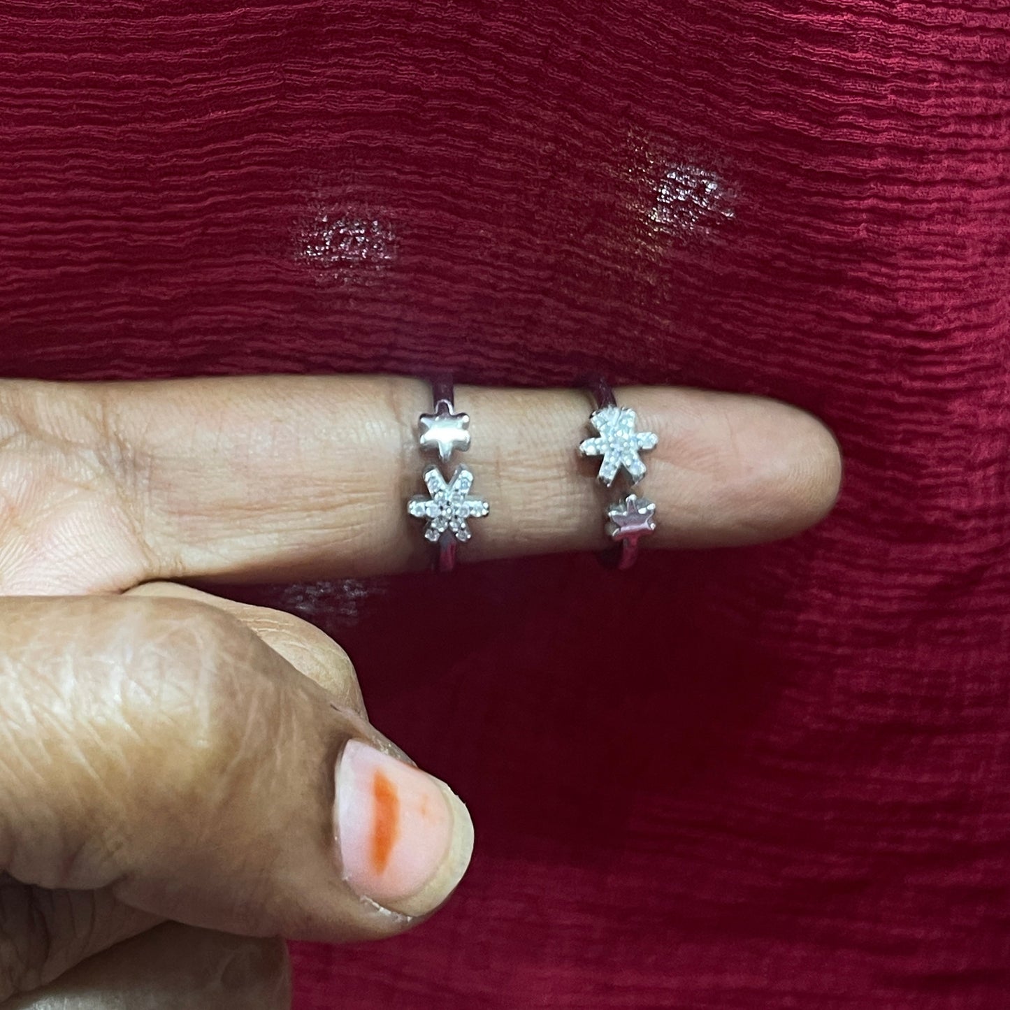 925 Silver Star Toe rings