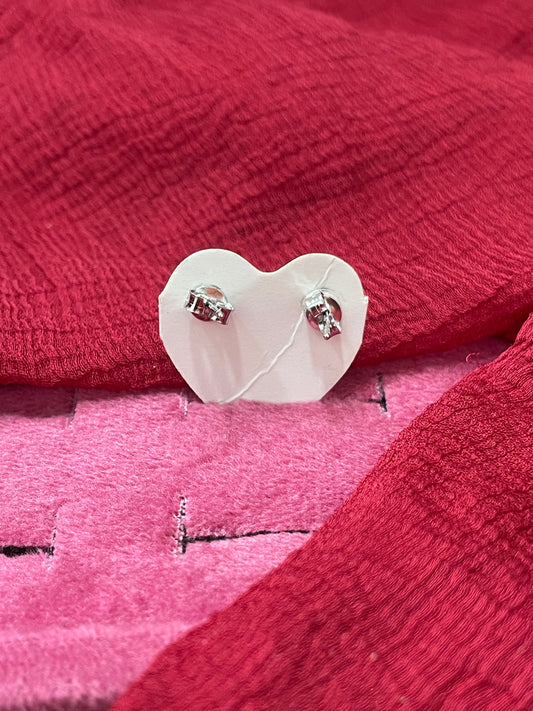 92.5 Silver White Stone Stud Earrings | Stylish Sparkle Design | Jewellery