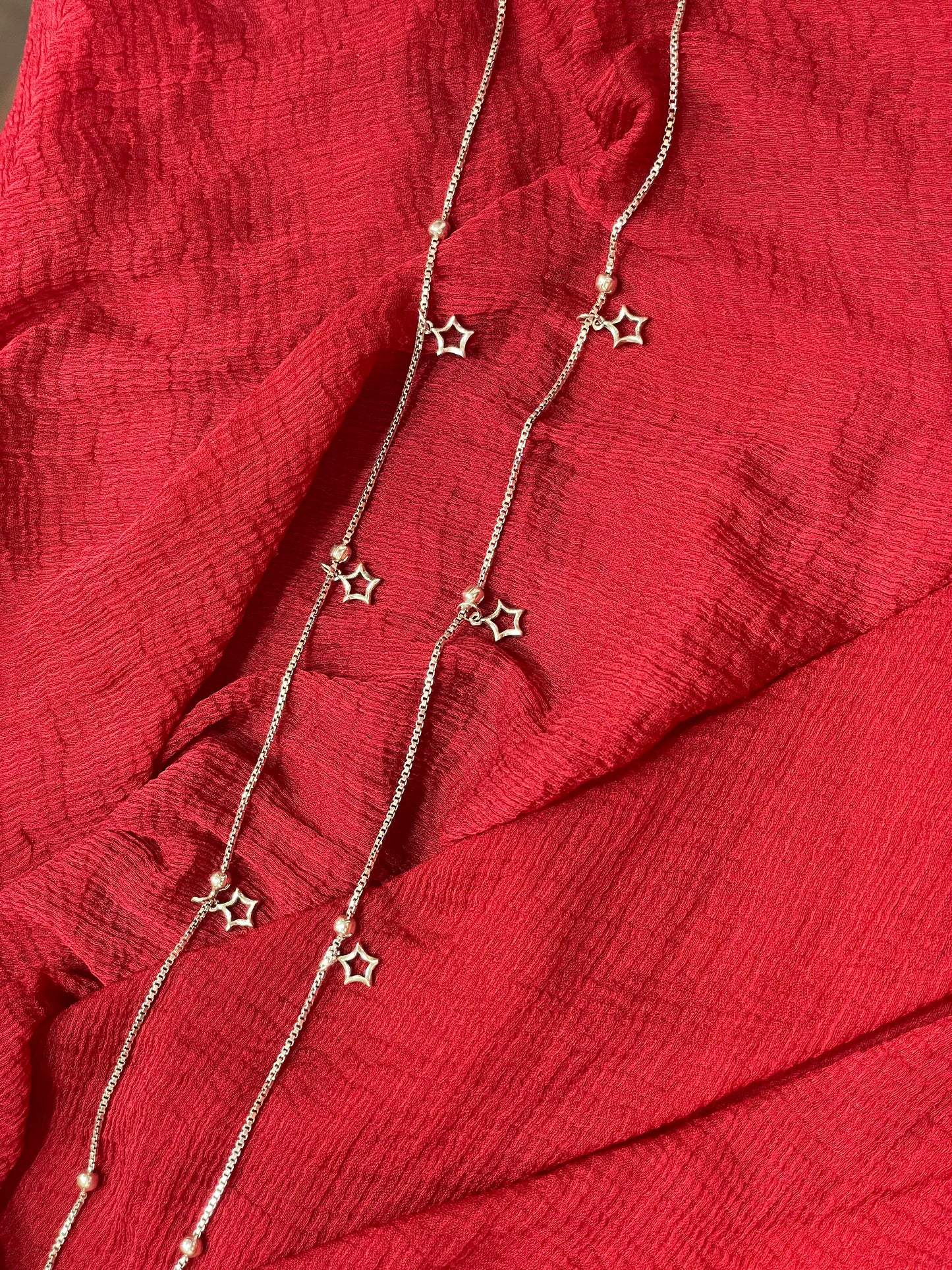 92.5 Silver Classy Star Anklets | Elegant Celestial Design | Jewellery