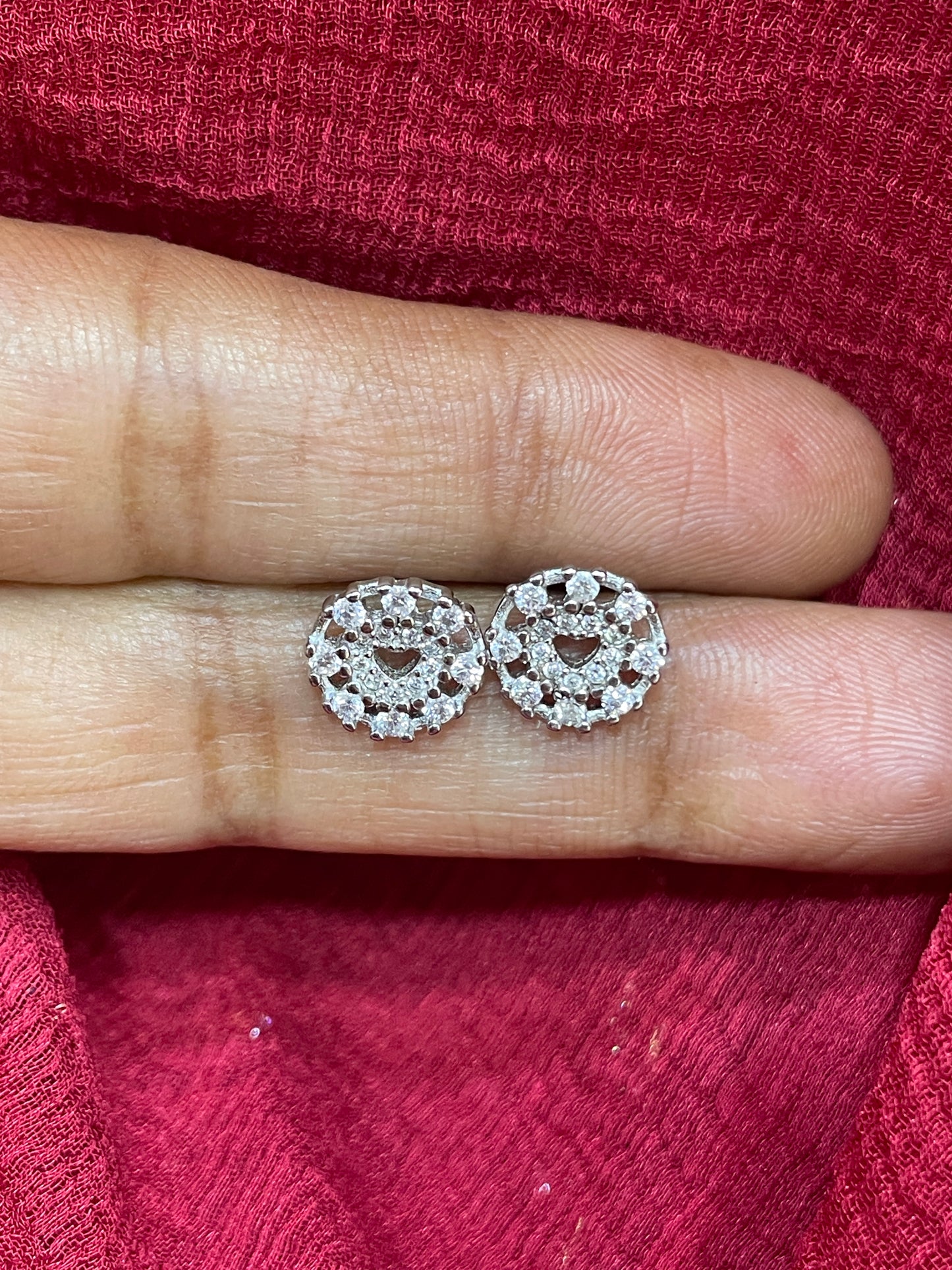 92.5 Silver Round Shape Earrings | Stylish Classic Design | Elegant Jewellery