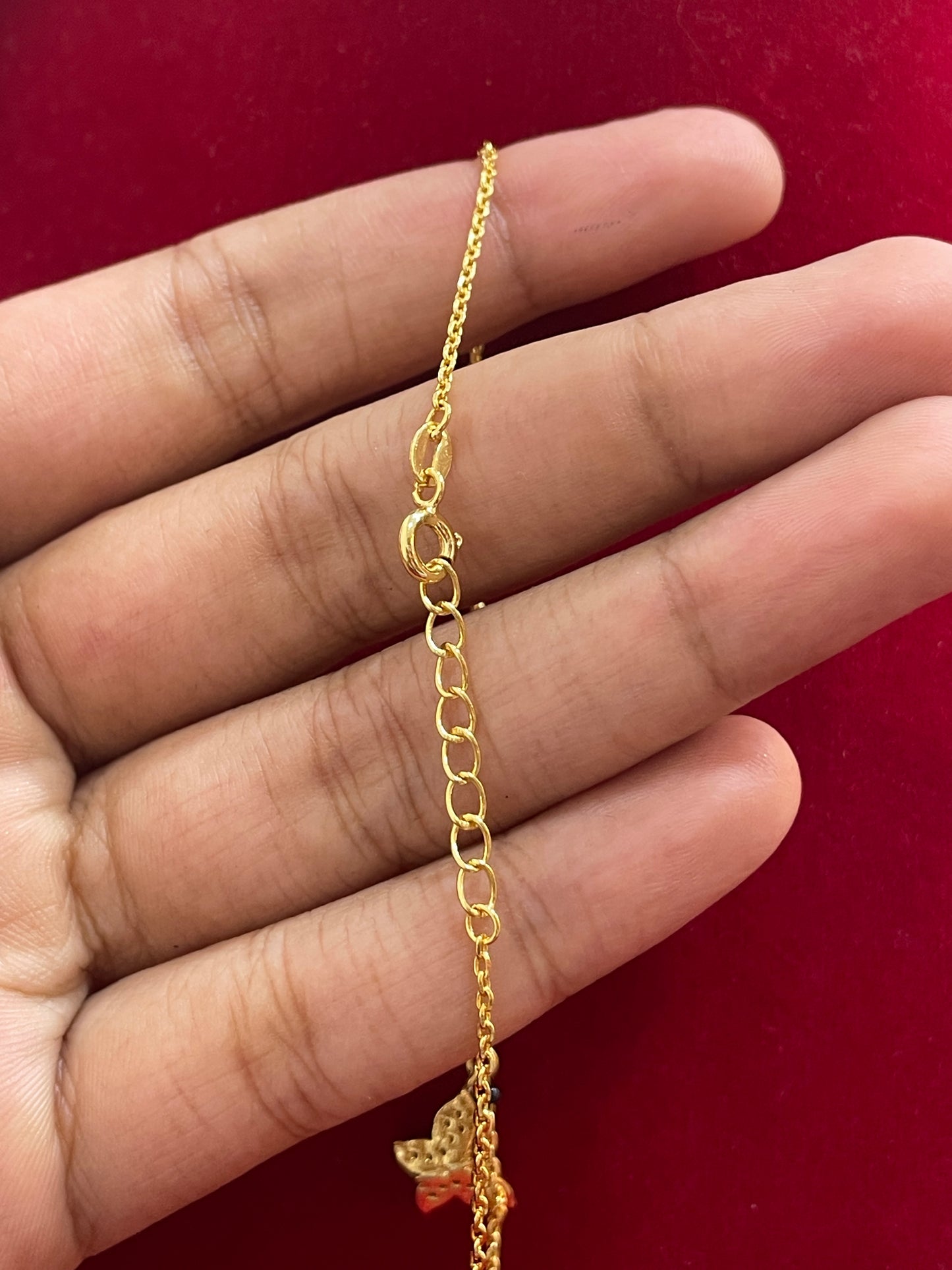 92.5 Silver Gold Plated Butterfly Charm Black Bead Chain for Women 19.5 Inches | Stylish Elegant Design | Traditional Jewellery