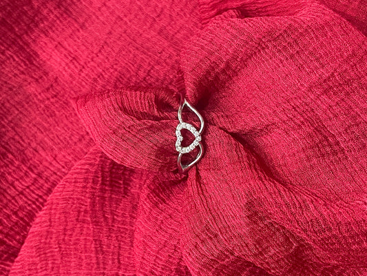 92.5 Silver Elegant Heart Ring for Women Size 16 | Classy Love Design | Daily Wear Jewellery