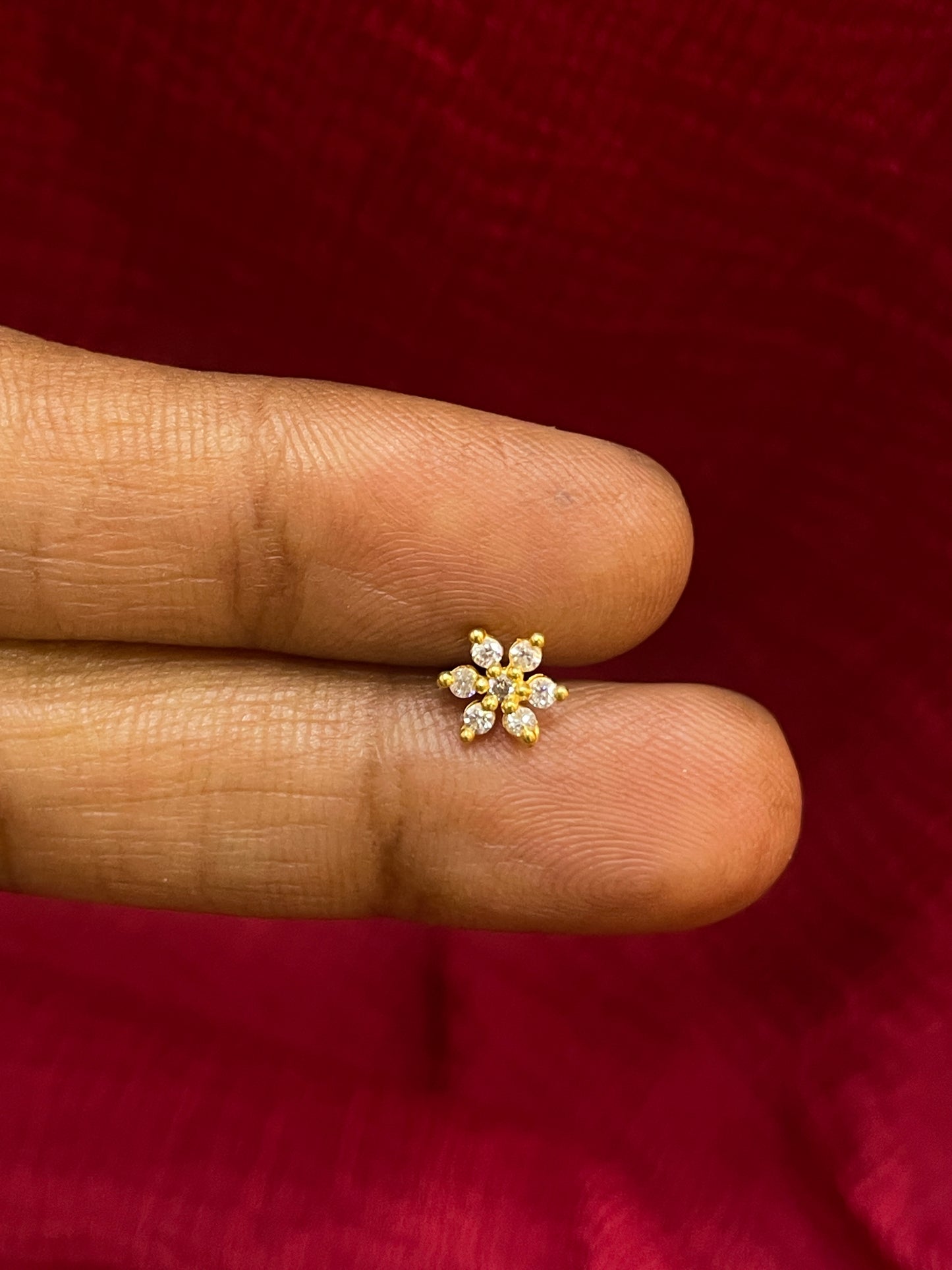 925 Silver Gold Plated 6 Petal Studs for Women | Floral Design